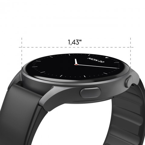 
„Hama 8900 GPS AMOLED“ 1,43 colio išmanusis laikrodis su silikoniniu dirželiu – juodas
