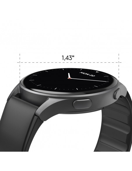 
„Hama 8900 GPS AMOLED“ 1,43 colio išmanusis laikrodis su silikoniniu dirželiu – juodas
