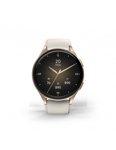 
„Hama 8900 GPS AMOLED 1.32“ išmanusis laikrodis su smėlio spalvos silikoniniu dirželiu – auksinis
