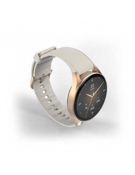 
„Hama 8900 GPS AMOLED 1.32“ išmanusis laikrodis su smėlio spalvos silikoniniu dirželiu – auksinis
