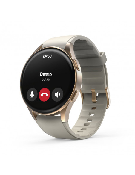 
„Hama 8900 GPS AMOLED 1.32“ išmanusis laikrodis su smėlio spalvos silikoniniu dirželiu – auksinis
