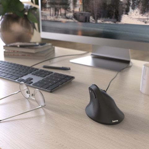 
EMC-500 laidinė ergonominė vertikali pelė – juoda
