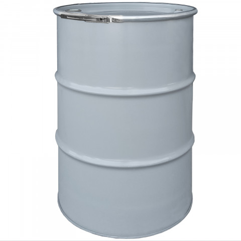 
Plieninė metalinė statinė OH 212L su nuimamu dangčiu ir 2 bei 3/ 4 kamščiais - PILKA MIŠINYS
