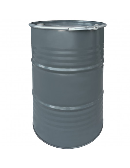 
Plieninė metalinė statinė OH 212L su nuimamu dangčiu ir 2 bei 3/ 4 kamščiais - PILKA MIŠINYS
