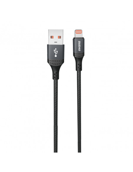 
USB-A - iPhone Lightning kabelis, pintas, 3A, 30W, 1,2 m - juodas
