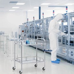 Kosmetinio gydymo laboratorinis vežimėlis iš plieno 2 lentynos 85 x 47 x 86 cm 15 kg