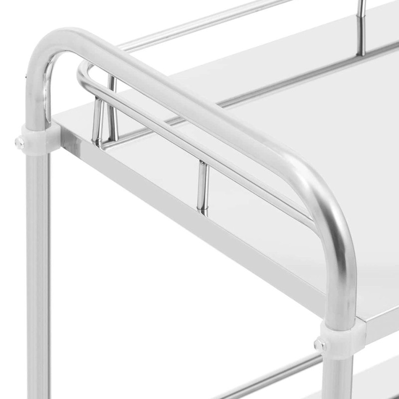 Kosmetinio gydymo laboratorinis vežimėlis iš plieno 2 lentynos 85 x 47 x 86 cm 15 kg