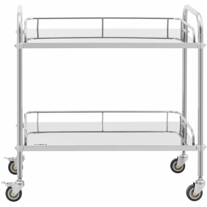 Kosmetinio gydymo laboratorinis vežimėlis iš plieno 2 lentynos 85 x 47 x 86 cm 15 kg