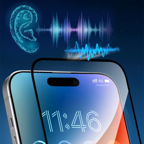 
Grūdintas stiklas su antirefleksiniu efektu, skirtas „iPhone 16 Pro“ telefonui
