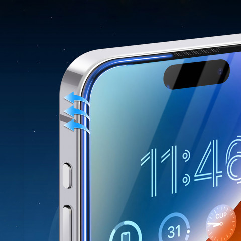 
Grūdintas stiklas su antirefleksiniu efektu, skirtas „iPhone 15 Plus“ / „16 Plus“
