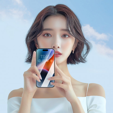 
Grūdintas stiklas su antirefleksiniu efektu, skirtas „iPhone 15 Plus“ / „16 Plus“
