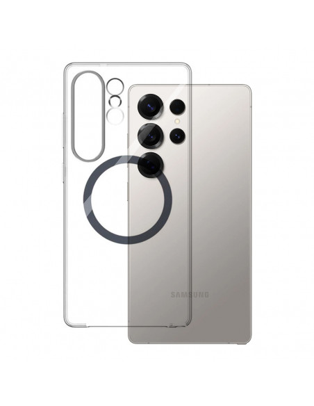 
„Samsung Galaxy S25 Ultra“ skaidrus magnetinis dėklas su žiedu – permatomas
