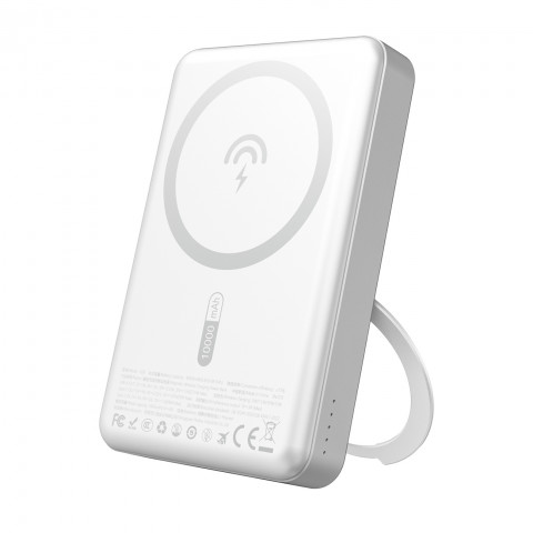 
K28 10000mAh „MagSafe“ išorinė baterija su metaliniu korpusu ir PD stovu, 22,5 W – sidabrinė
