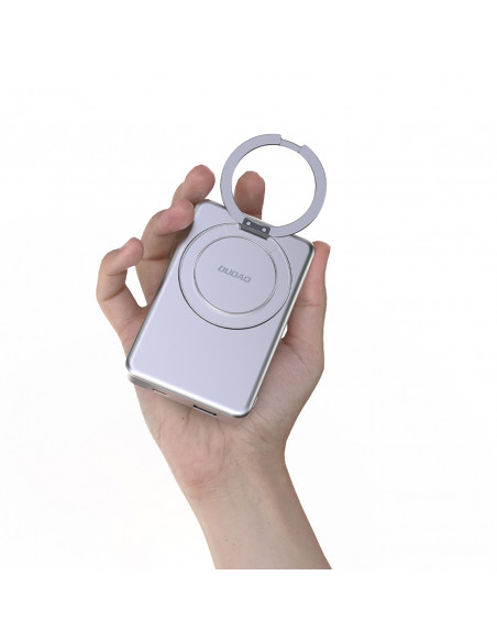 
K28 10000mAh „MagSafe“ išorinė baterija su metaliniu korpusu ir PD stovu, 22,5 W – sidabrinė
