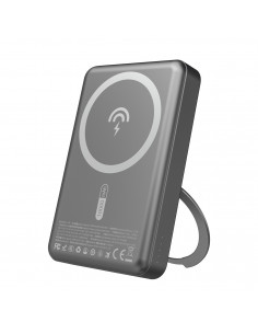 
K28 10000mAh „MagSafe“ išorinė baterija su metaliniu korpusu ir PD stovu, 22,5 W – pilka
