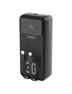 
30000mAh išorinė baterija su integruotais PD laidais, 22,5 W - juoda
