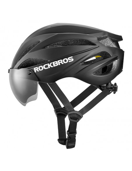 
Unisex dviračio šalmas su nuimamu skydeliu ir UV-C filtro akiniais – juodas
