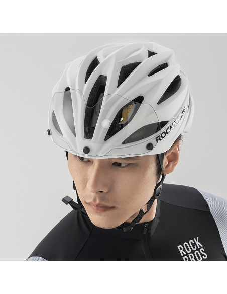 
Unisex dviračio šalmas su nuimamu skydeliu ir UV apsaugos akiniais - rudas
