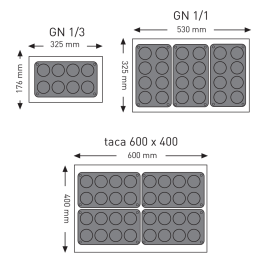 Nelipnios silikoninės formos kepimui iki 260C MUFFINS 176x300mm GN1/3 - Hendi 677209