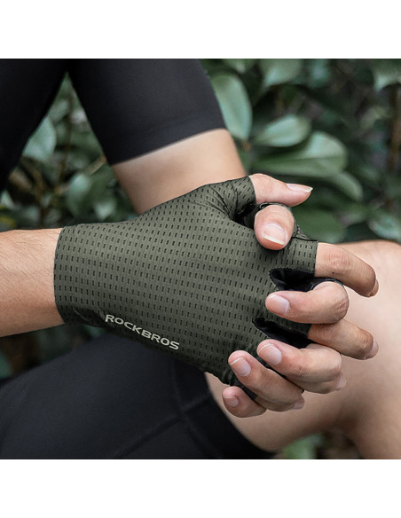 
Kvėpuojančios bepirštės dviračių pirštinės, L dydis – žalios
