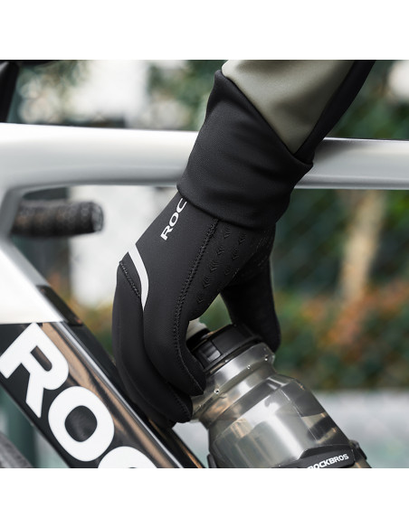 
Visiškai vandeniui atsparios dviratininko pirštinės, XXL dydis – juodos
