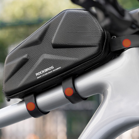 
Vandeniui atsparus, tvirtas dviračio rėmo krepšys 1,4 l - juodas
