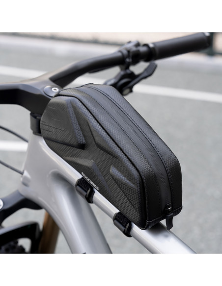 
Vandeniui atsparus, tvirtas dviračio rėmo krepšys 1,4 l - juodas
