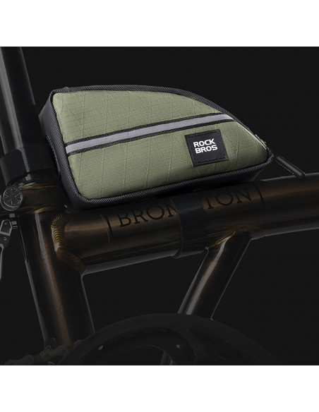 
Trikampis dviračio rėmo krepšys 0,8 l - žalias
