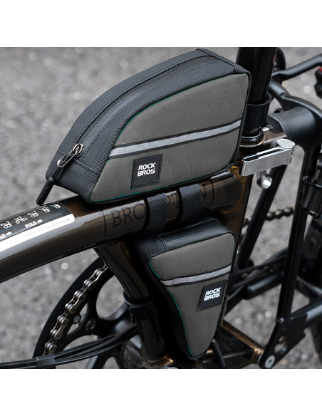 
Trikampis dviračio rėmo krepšys 0,8 l - žalias
