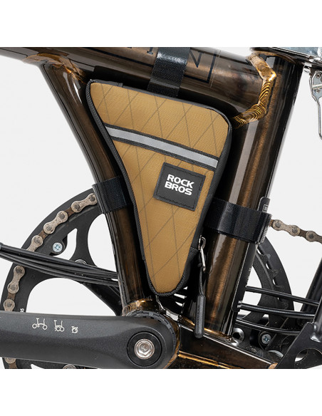 
Trikampis dviračio rėmo krepšys 0,3 l - rudas
