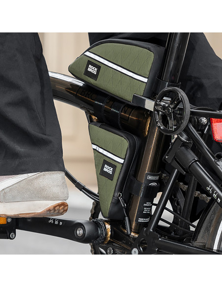 
Trikampis dviračio rėmo krepšys 0,3 l - žalias
