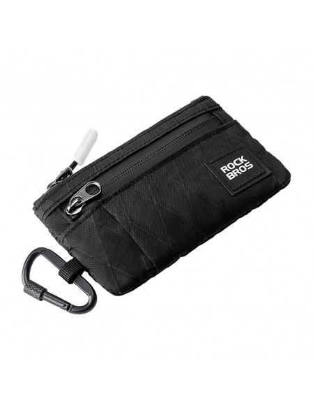 
Sportinė kelioninė piniginė su karabinu – juoda
