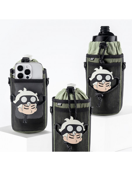 
Dviračio butelių krepšys su pečių dirželiu, 1 l – žalias
