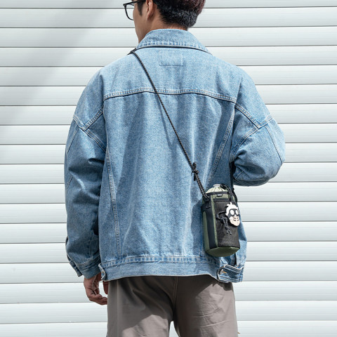 
Dviračio butelių krepšys su pečių dirželiu, 1 l – žalias
