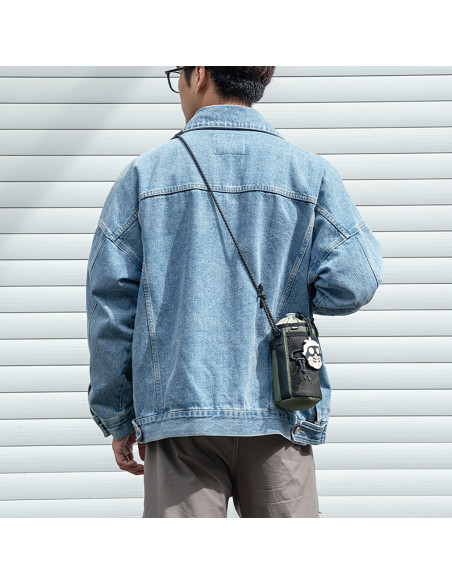 
Dviračio butelių krepšys su pečių dirželiu, 1 l – žalias
