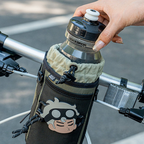 
Dviračio butelių krepšys su pečių dirželiu, 1 l – žalias
