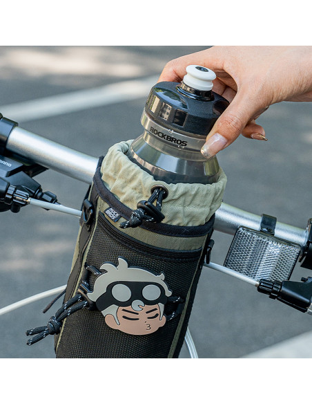 
Dviračio butelių krepšys su pečių dirželiu, 1 l – žalias
