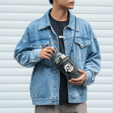 
Dviračio butelių krepšys su pečių dirželiu, 1 l – žalias
