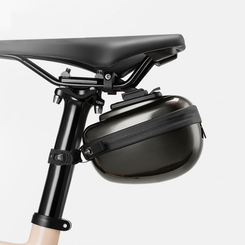 
Tvirtas dviračio krepšys, kieto apvalkalo balnelio krepšys, 0,4 l - juodas
