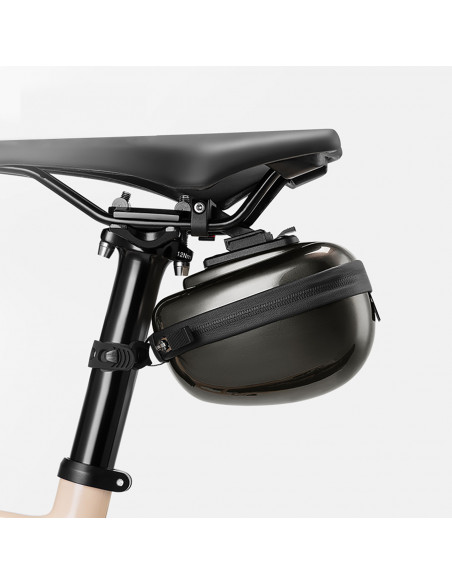 
Tvirtas dviračio krepšys, kieto apvalkalo balnelio krepšys, 0,4 l - juodas
