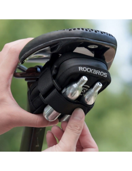 
Mini dviračio balnelio krepšys su CO2 baliono laikikliu – juodas ir žalias
