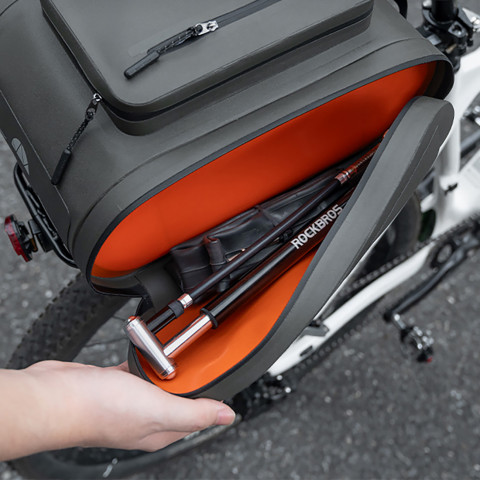 
Vandeniui atsparus dviračio krepšys, bagažinės dėklas, 14 l - pilkas
