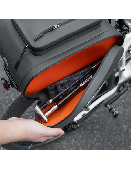 
Vandeniui atsparus dviračio krepšys, bagažinės dėklas, 14 l - pilkas
