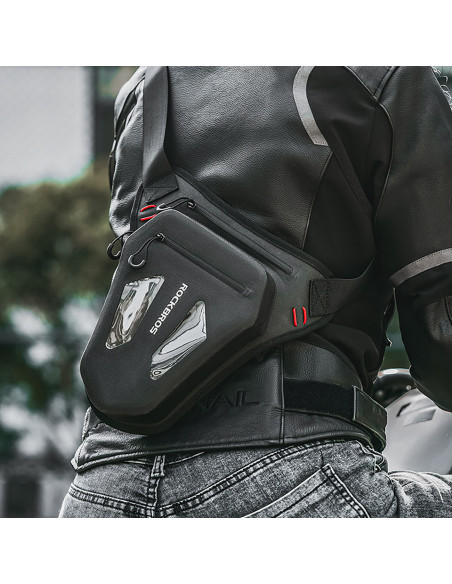 
Motociklo kojų krepšys, šlaunų diržas, pečių krepšys - juodas
