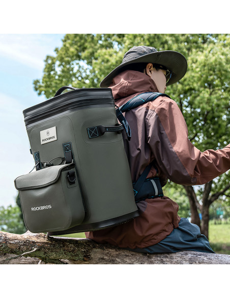 
Termiškai izoliuota žygio kuprinė su 20 litrų talpos maišu – žalia
