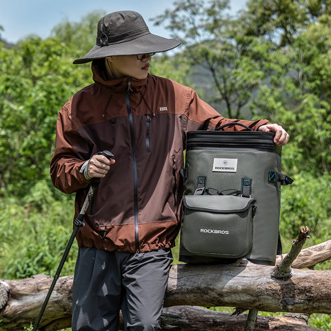 
Termiškai izoliuota žygio kuprinė su 20 litrų talpos maišu – žalia
