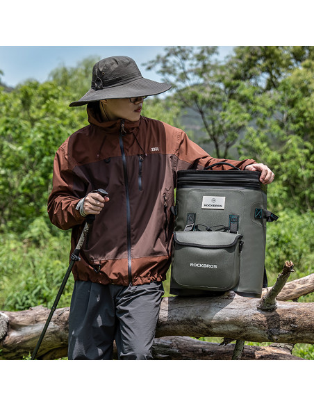 
Termiškai izoliuota žygio kuprinė su 20 litrų talpos maišu – žalia
