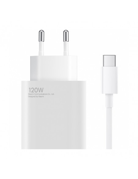 
„Xiaomi“ USB-A 120W 6A sieninis įkroviklis su USB-C laidu – baltas
