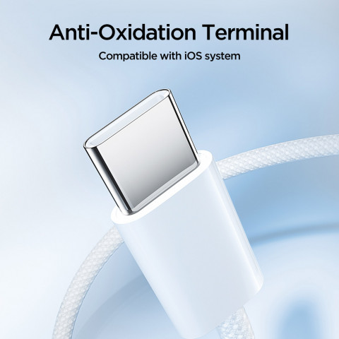 
„Ben“ serijos USB-C 60W 1m laidas – baltas
