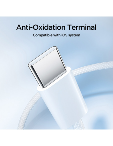 
„Ben“ serijos USB-C 60W 1m laidas – baltas
